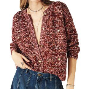 ba&sh Bran Lady Cardigan in Brodeaux multi colored    USED Size S